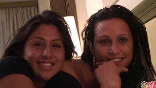 See how these 2 sexy Spanish legal age teenager sisters take turns to fuck and suck Torbe's schlong
