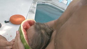 Rocco Fucking 2 Hot Doxies & Enjoys Some Water Melon