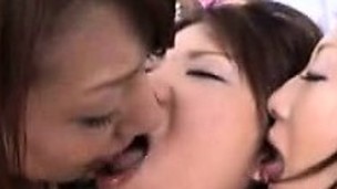 Sexy Asian girls lose their clothes and embark on a lesbian
