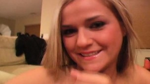 blonde babe amateur handjob pov