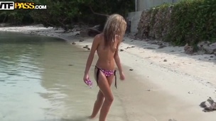 Wild adventures of a teen beautiful girl Tiffany on the island